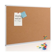 Board2by Large Cork Board Bulletin Board 48 x 36, Silver Aluminium Framed 4x3...