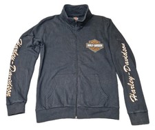 Harley Davidson Fleece Full Zip Black Youngstown 20" Pit To Pit