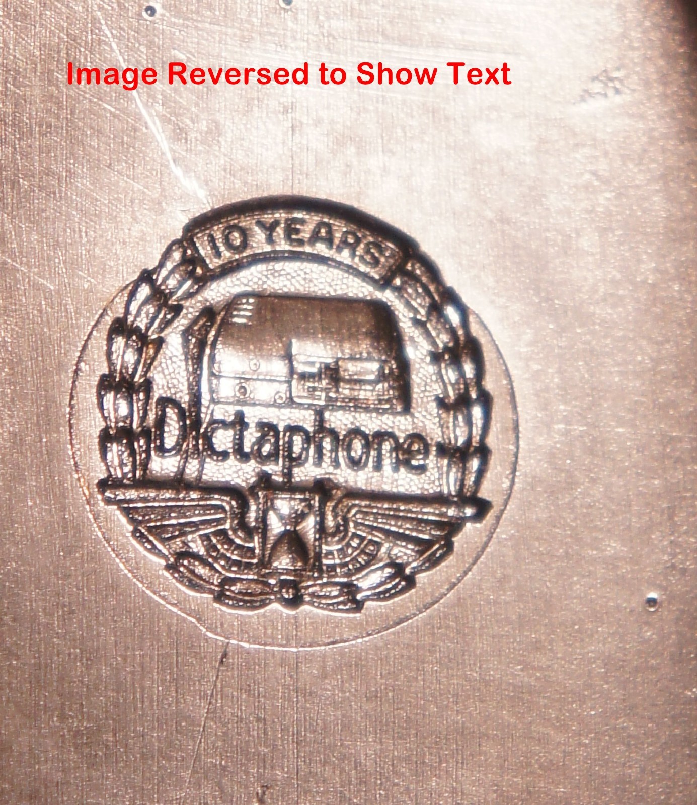 1952 DICTAPHONE 10 Year Service Award Pin STEEL STAMPING DIE Robbins RH550