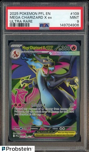 2025 Pokemon PFL EN #109 Charizard X ex Ultra Rare PSA 9 MINT