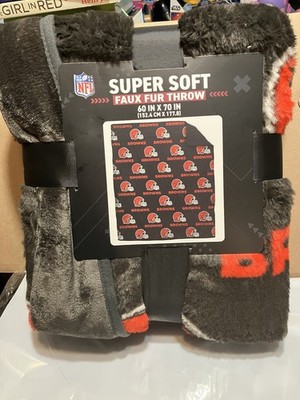 CLEVELAND BROWNS SUPER SOFT FAUX FUR THROW 60 X 70