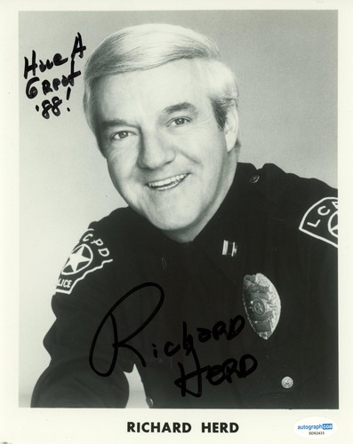Richard Herd "T.J. Hooker" AUTOGRAMM signiert "Capt. Sheridan' 8x10 Photo ACOA - Bild 2 von 3