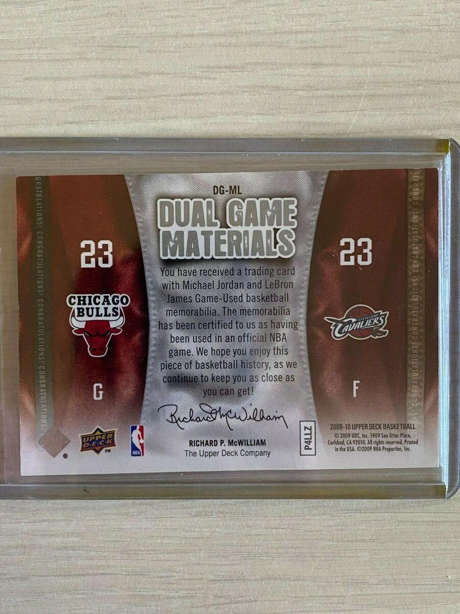 LeBron James Michael Jordan Upper Deck Dual Game Materials LeBron James Michael Jordan Upper Deck Dual Game Materials