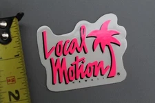 LOCAL MOTION Hawaii Clear Neon Pink Black Aloha 80's LM2 Vintage Surfing STICKER