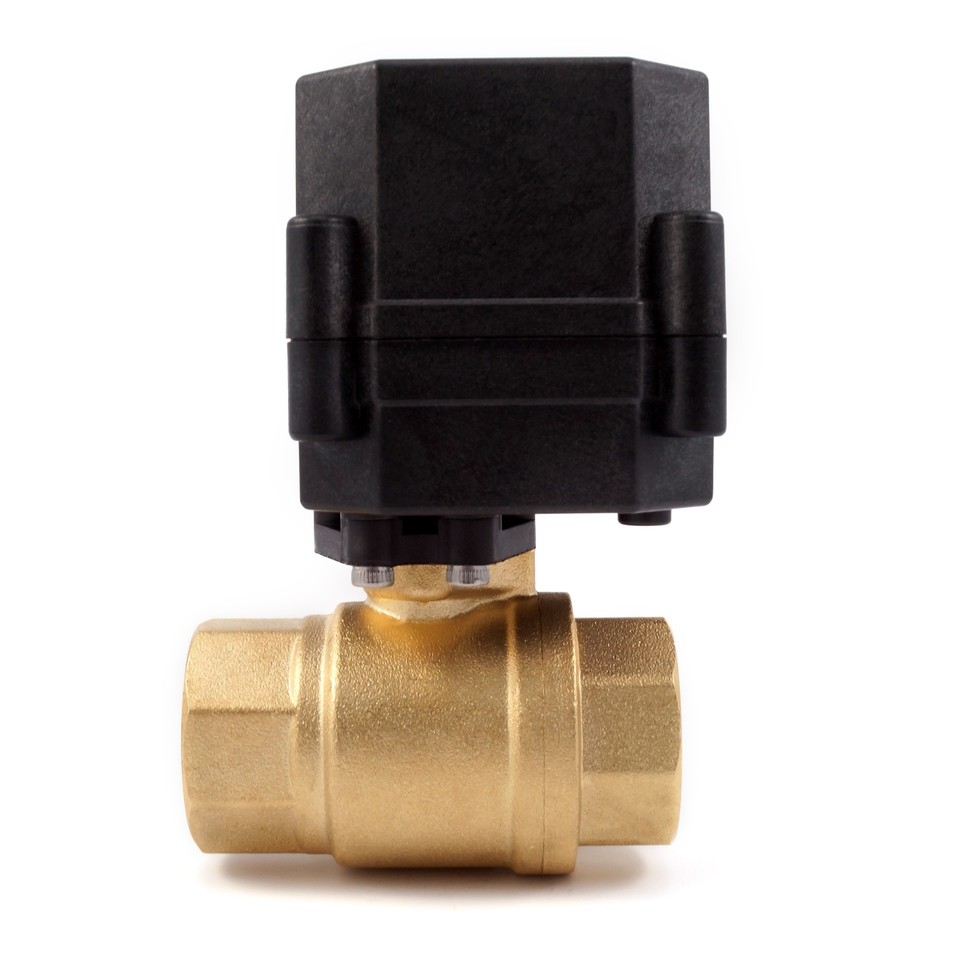 3/4" NPT Motorized Ball Valve 9, 12V to 24V AC / DC 3wire Brass FKM