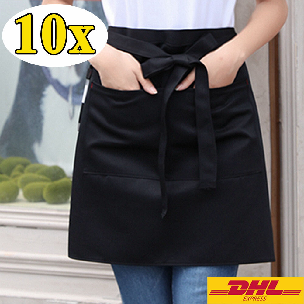 10x Kochschürze Gastronomieschürze Vorbinder mit Tasche Kellner Schürze unisex