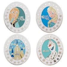 Authentic US Disney Parks Frozen Trading Pin Set New! Princess Elsa Anna Olaf   