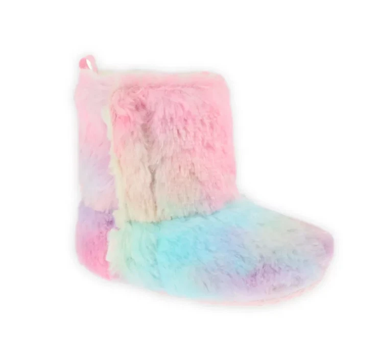 NEW Capelli Baby Booties Pastel Rainbow Faux Fur Boot Slippers size 12-8 months - Image 2 of 4