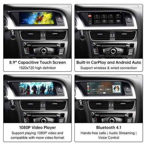 Para Audi A5 S5 09-16 MMI 2G Inalámbrico Carplay Radio Coche Pantalla Estéreo Multimedia - Imagen 10 de 13