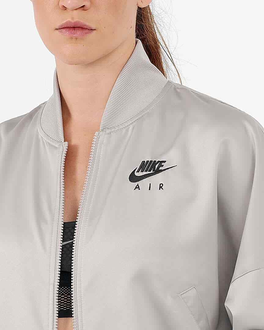 Nike Sportswear Women's Black Mesh Cropped Bomber Jacket Size XS