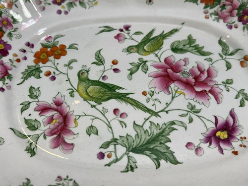 Antique Pair British Tambourine Earthenware #2125 Oval Handled Serving Dishes - Picture 5 of 13