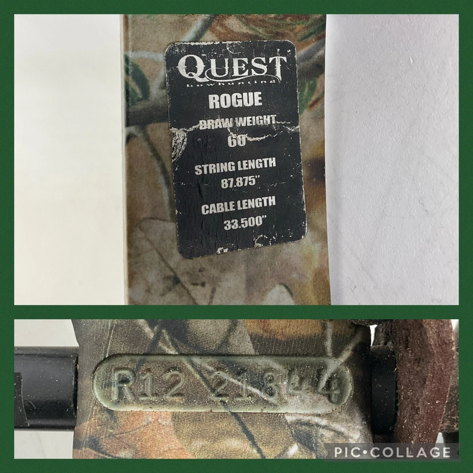 Arco compuesto Quest Rouge G5 para diestros con estuche Quiver Plano Foto 2 de 4