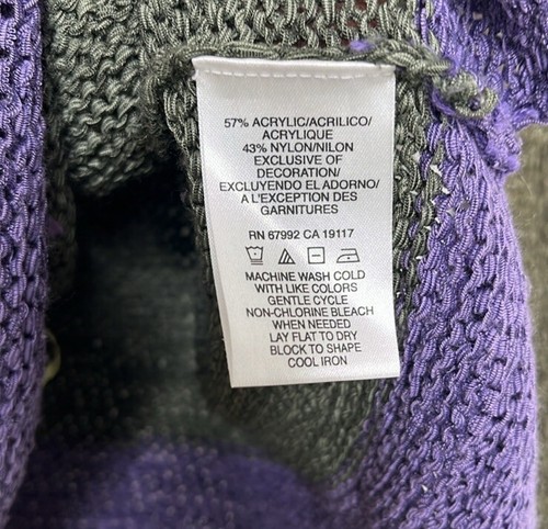 VTG Sigrid Olsen Sport Floral Purple Green Knit Embroidered Sweater Women Size S - Picture 4 of 5