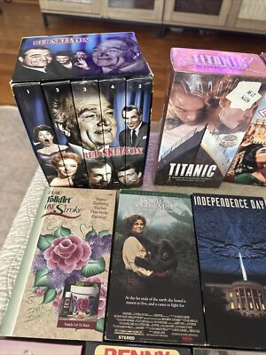 Huge Lot 40 VHS Movies - 7 Box Sets - Action Adventure Comedy