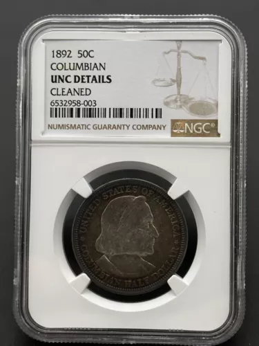 1892 Columbian Exposition Commemorative Half Dollar NGC Uncirculated, Toned!!!