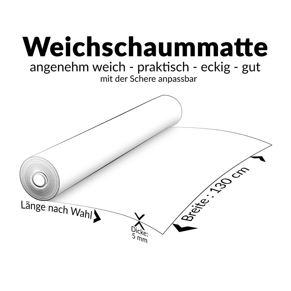 Weichschaummatte Badvorleger Breite 130 cm ANRO Matte Meterware Antirutschmatte - Bild 2 von 2