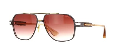 Dita KUDRU Black Iron And Yellow Gold/Burgundy Shaded (DTS436-A-03) Sunglasses