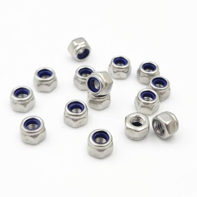 M3 Nylon Insert Lock Nuts Stainless Steel 304 Hex Lock Nuts 100pcs