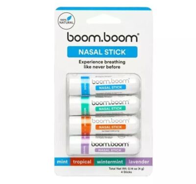 Boomboom Nasal Stick Enhance Breathing Boost Focus Breathe Vapor