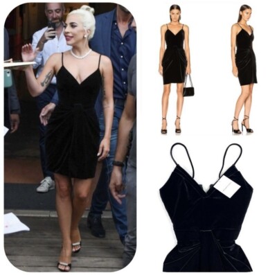 Brandon Maxwell NEW Thin Strap Mirror Pleat Velvet Mini Dress 4 Lady Gaga  $1,995 | eBay