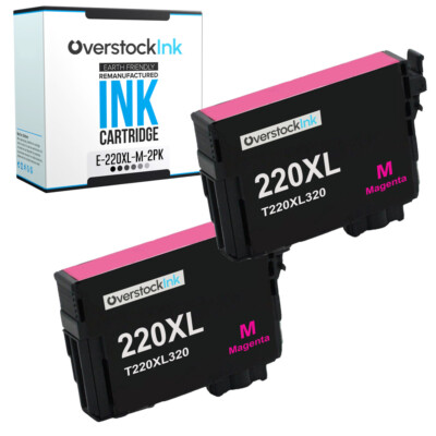 2PK T220XL 220XL Magenta Ink Cartridges Fits Epson Workforce WF-2630 2650 2660