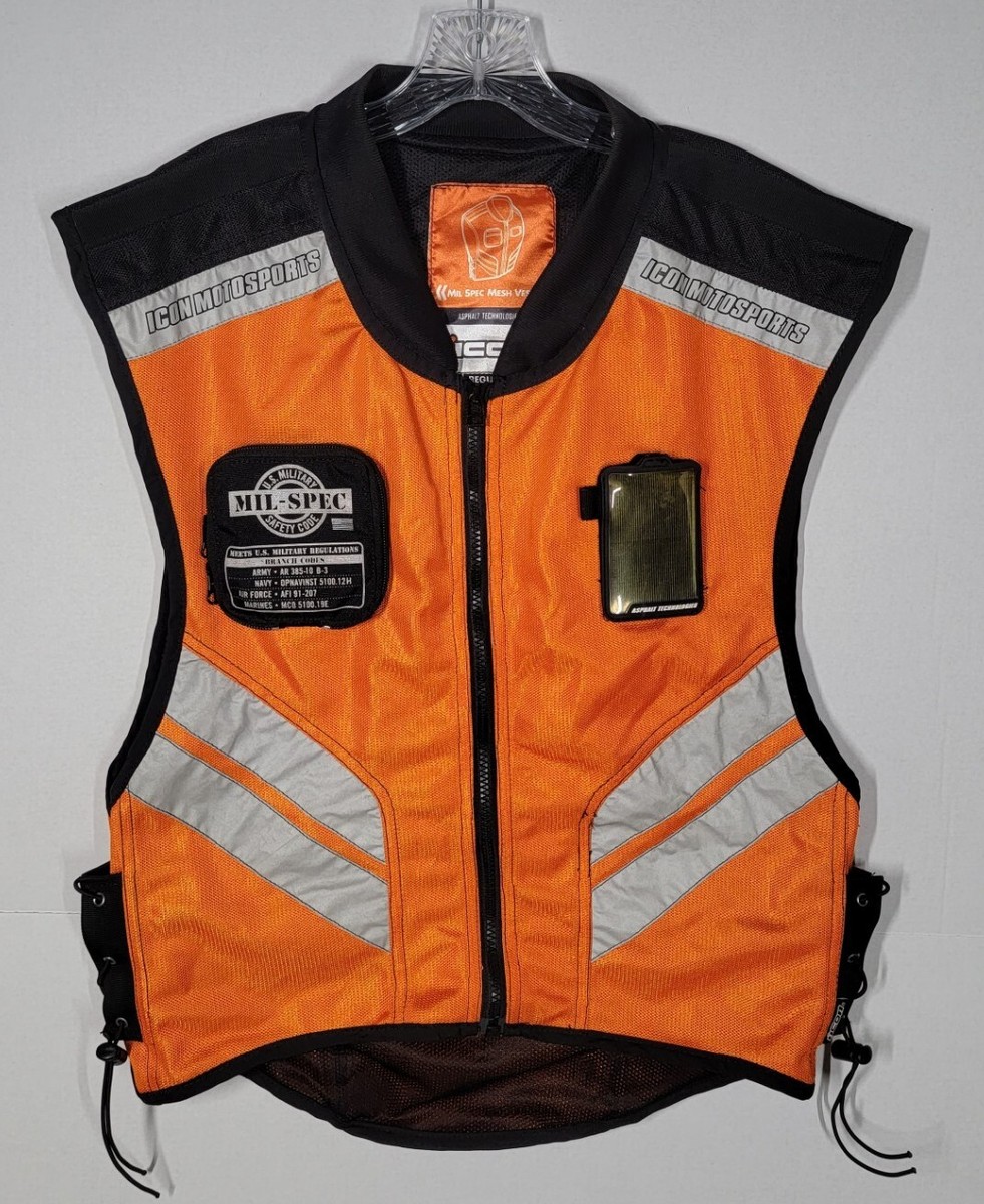 【新品未使用】STONE  MIL-SPEC VEST Icon Motorsports Mil Spec Mesh Motorcycle Safety Vest Size Regular