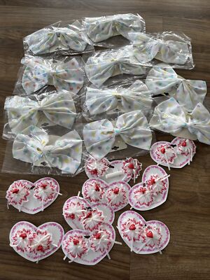 Bundle of Vintage Hair Accessories Bows Barrettes VTG Hair Accessories Lot Barrettes Bows Beaded Ponytail  main image 3