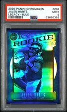 🔥 2020 CHRONICLES LEGACY BLUE PRIZM HOLO /25 SSP RC ROOKIE JALEN HURTS PSA 9