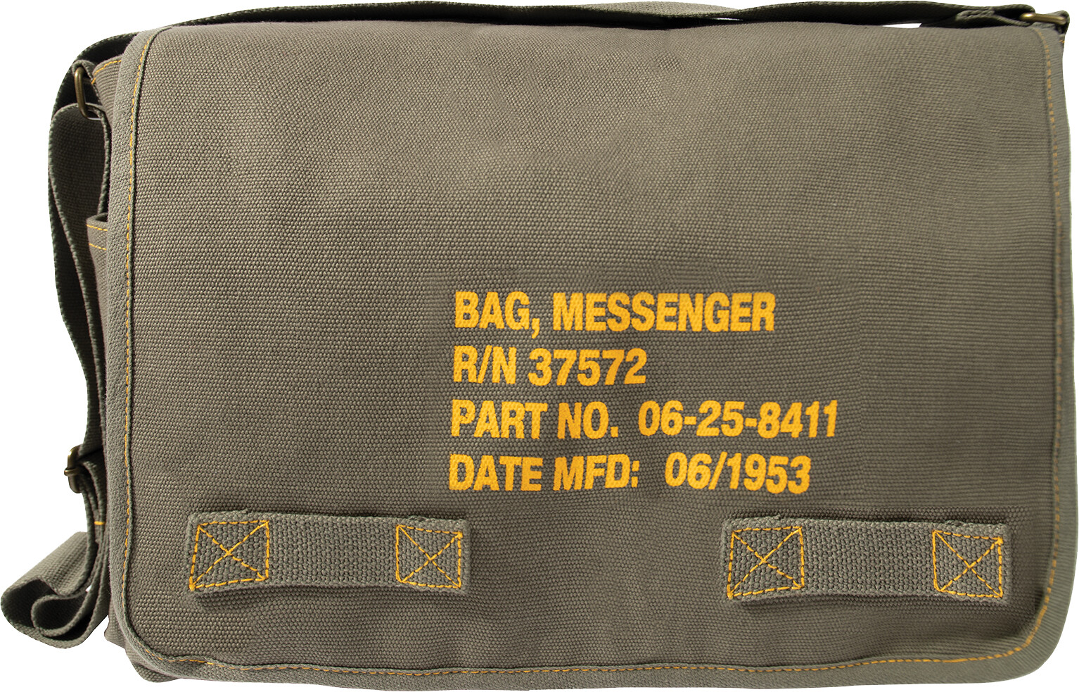 Classic Heavyweight Canvas Messenger Bag With Military Stamp