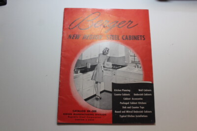 Vintage 1950s Berger Steel Cabinets Catalog EK-588 Canton Ohio Kitchen 