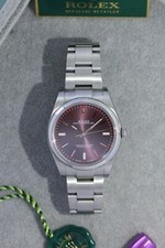 ROLEX Oyster Perpetual 39mm Purple dial 114300 MINT Full UK set RARE DISCON
