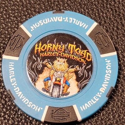 HORNY TOAD HD ~ FT. HOOD, TEXAS (Biker Blue Full Clr) Harley Poker Chip (CLOSED)