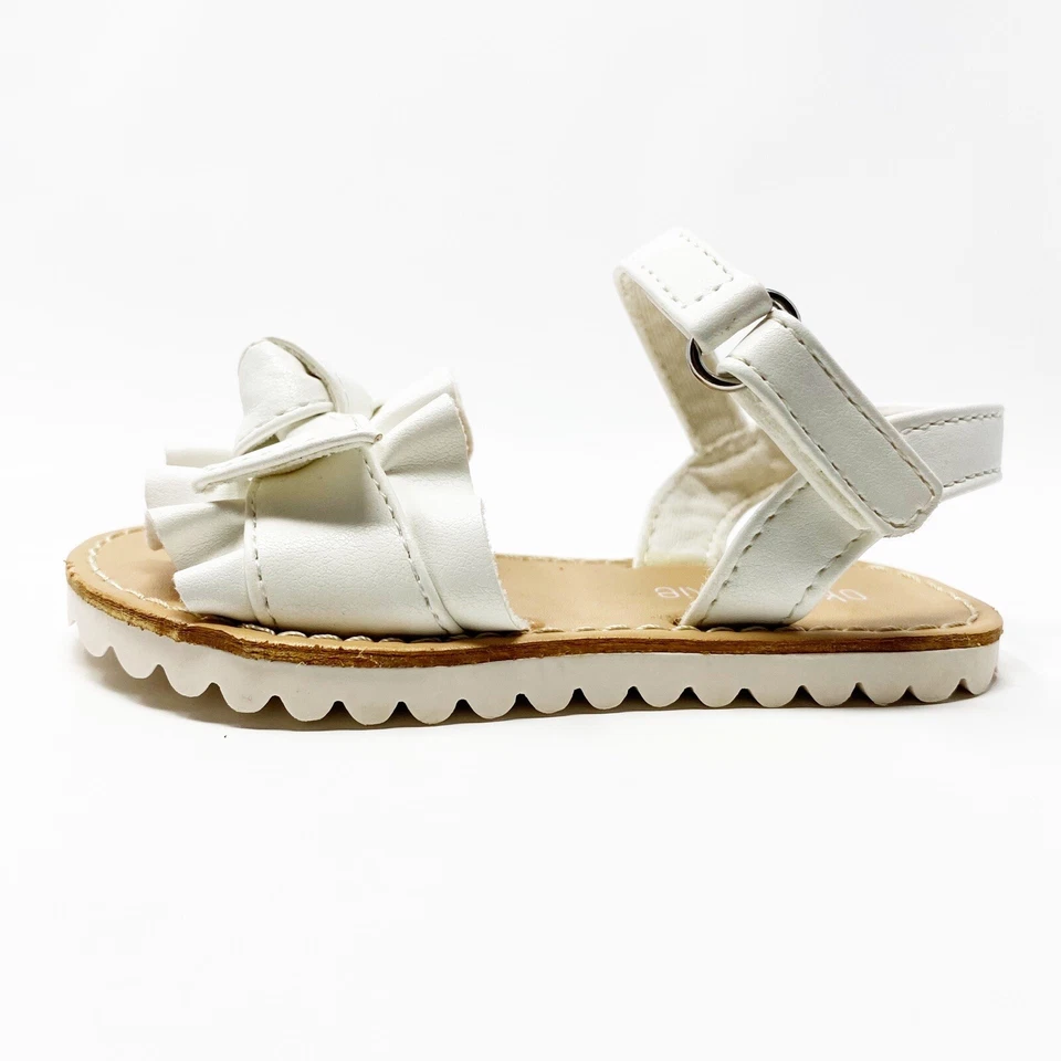Okie Dokie Summer Sandals Girls Toddler 5M White Dressy Church Spring Easter EUC - Image 3 of 4