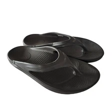 OOFOS Womens 9 OOlala Recovery Flip Flops Orthotic Slip On Sandals Slides Gray 