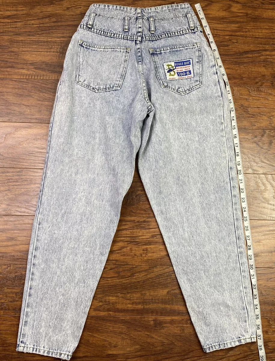 Vintage Bugle Boy Special Forces Acid Wash Jeans Size 7 Blue B1