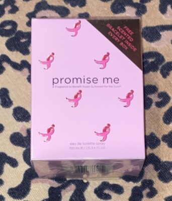 Promise Me EAU DE TOILETTE Perfume 3.4oz Susan G. Komen For The Cure & Bracelet