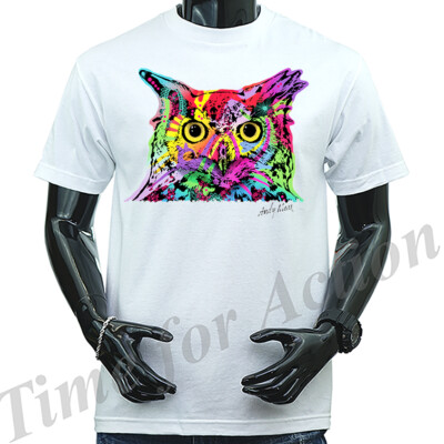 Colorful Owl Animals Pet Lover Novelty T-shirt