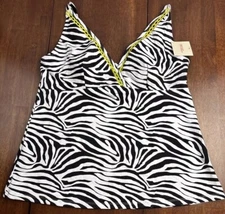 Ruby Ribbon Swim St Tropez Tankini Zebra Print  Sz 16 New Women's #1910