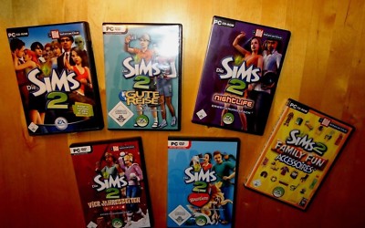 6 PC-Spiele SIMS 2 -- Haustiere, Jahreszeiten, gute Reise, Nightlife,Accessoires