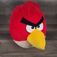 2010 Commonwealth Angry Birds 17" Large Red Bird Plush Stuffed Pillow NO SOUND