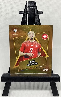 Noah Okafor Switzerland SUI SP Gold Star Player Sticker Topps UEFA Euro 2024