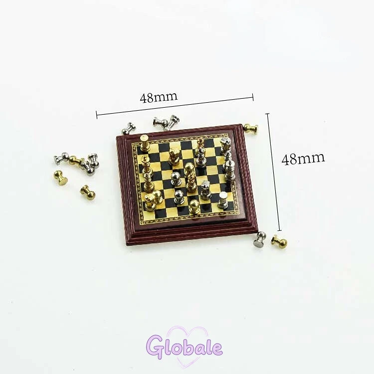 Miniatur Puppenhaus Magnetische Schachbrett Modell Zubehör Deko Maßstab 1:12 - Bild 3 von 4