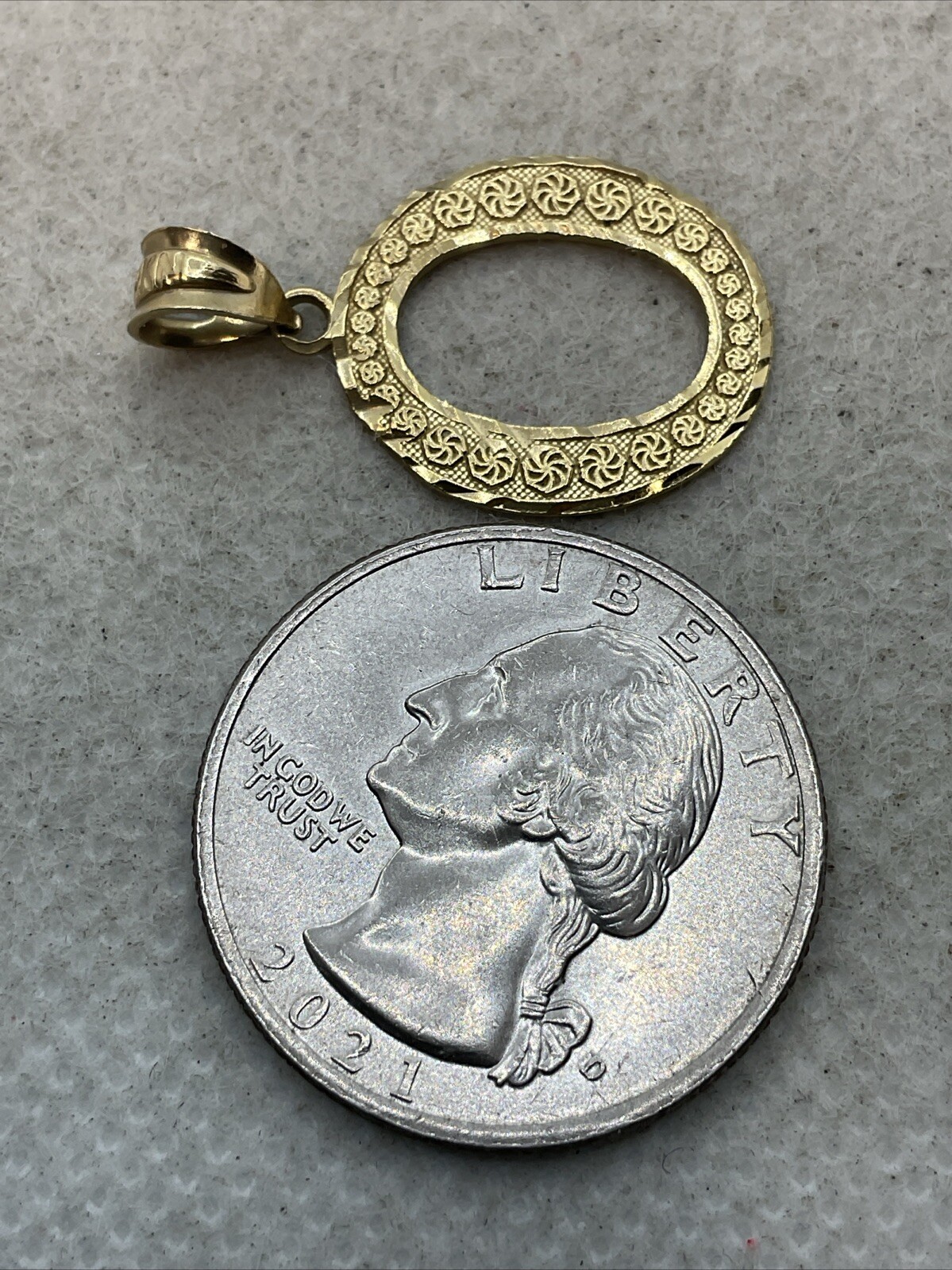 Solid 10K Yellow Gold Diamond Cut INITIAL LETTER … - image 9