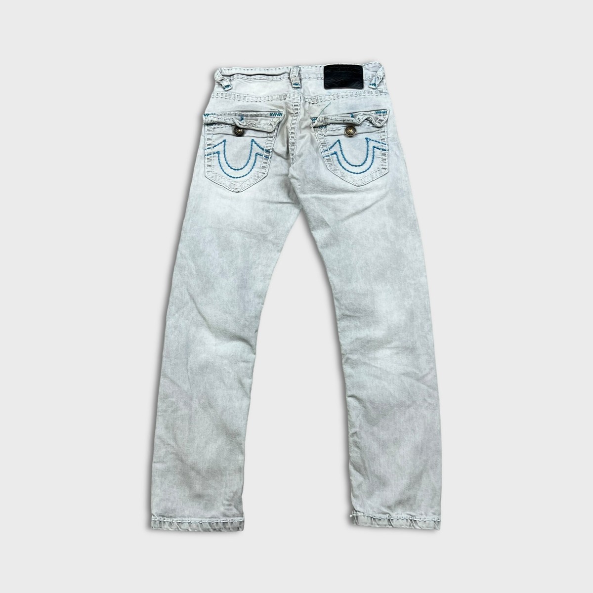 True Religion Jeans Mens 30x28 Gray Ricky Relaxed Straight Leg