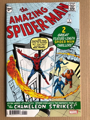 Amazing Spiderman 1 facsimile reprint edition. 1st meeting with Fantastic Four
