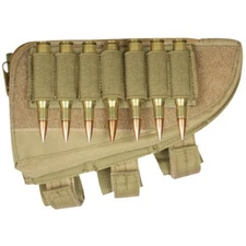 RIGHT HAND Hunting Butt Stock SNIPER Rifle Ammo Cheek Rest Pouch COYOTE TAN -NEW