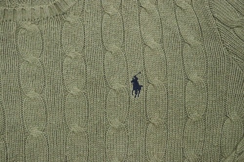 VTG 90s Polo Ralph Lauren 100% Silk Sweater Men's XL Cable Knit Green Pony Logo - Picture 3 of 12