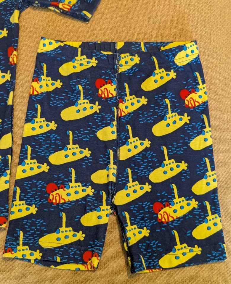 Conjunto de pijama de algodón orgánico submarino amarillo para niños Hanna Andersson Foto 2 de 4