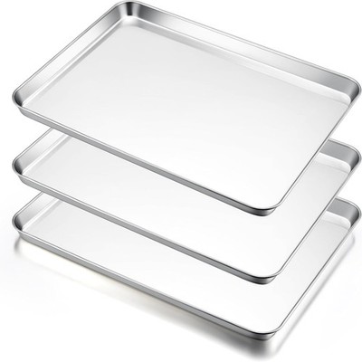 Large Baking Sheets Set of 3, 20 x14  Stainless Steel Cookie Sheet Pans for O