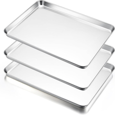 #ad #ad Large Baking Sheets Set of 3 20”x14” Stainless Steel Cookie Sheet Pans for O $53.99